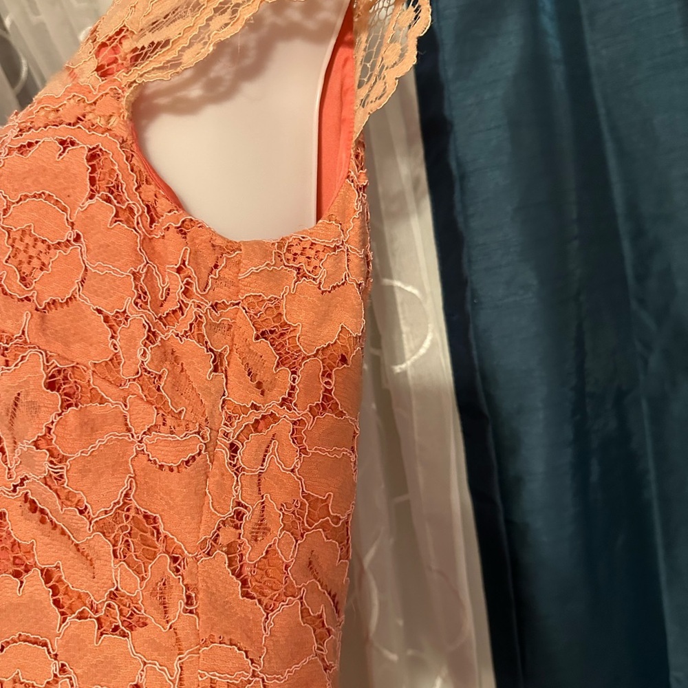 ANTONIO MELANI Coral Lace Midi Dress - Picture 2 of 4